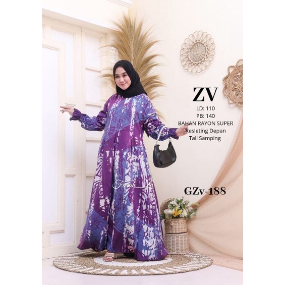 Gamis Rayon Super Motif Farah Zv Fashion
