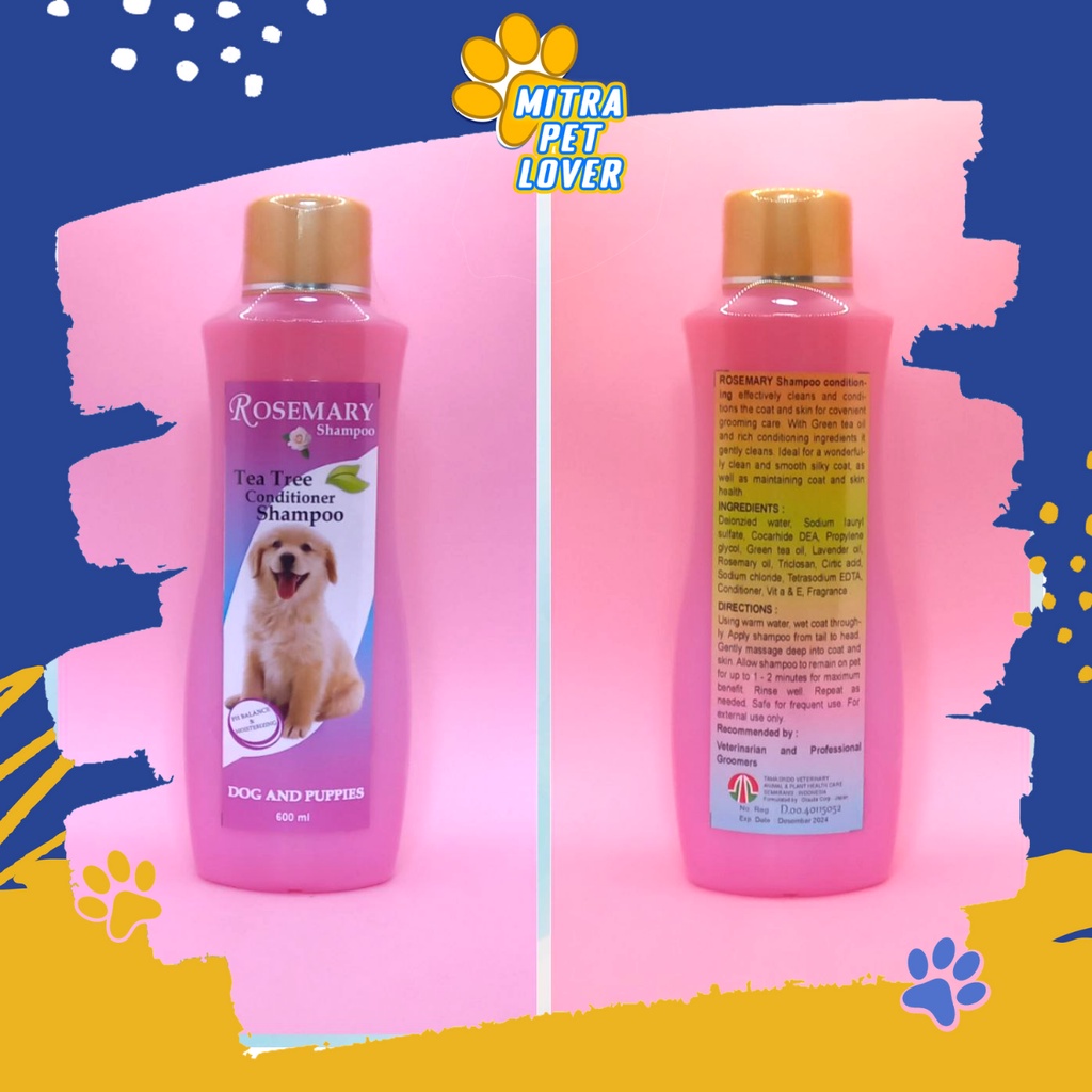 SHAMPO&amp; CONDITIONER ANJING - ROSEMARY DOG SHAMPOO ANJING 600 ML - BULU LEMBUT HALUS BERSIH SEHAT WANGI HARUM PUPPIES GROOMING - MURAH GARANSI KUALITAS ASLI ORIGINAL - PET ANIMAL HEALTHCARE VETERINARY TAMASINDO OBAT &amp; VITAMIN HEWAN PELIHARAAN MITRAPETLOVER