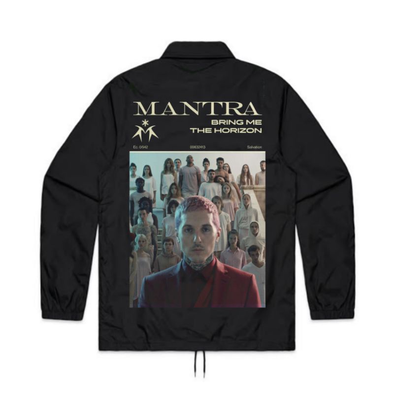COACH JAKET BRING ME THE HORIZON "MANTRA" | JAKET BMTH | WINDBREAKER JAKET METAL HITAM DISTRO PRIA