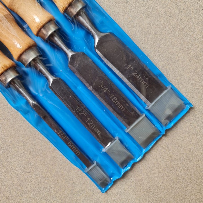 PAHAT KAYU 4PCS SET BAGUS STAINLESS STEEL