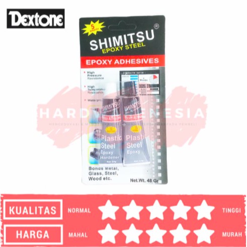 

SHIMITSU 5 MENIT Lem Epoxy Lem Besi (Dextone) 5 Menit - 48 Gram