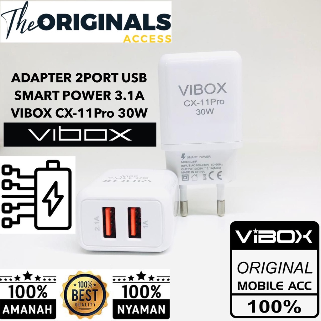 1pcs~Travel Adaptor Batok charger CX-11 Pro 2USB Adaptor real 2.1a original vibox