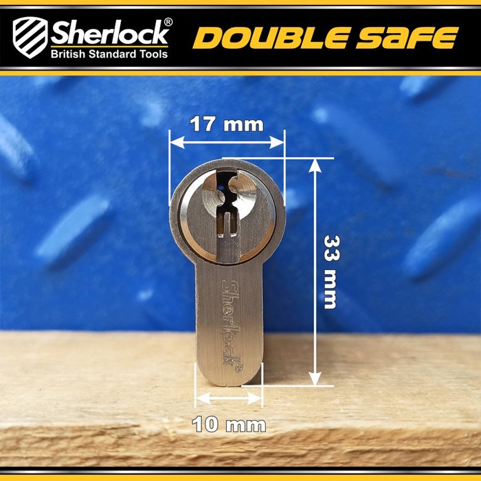 Silinder Kunci Pintu Double Safe Sherlock (Anti Duplikat) Brass 60 mm