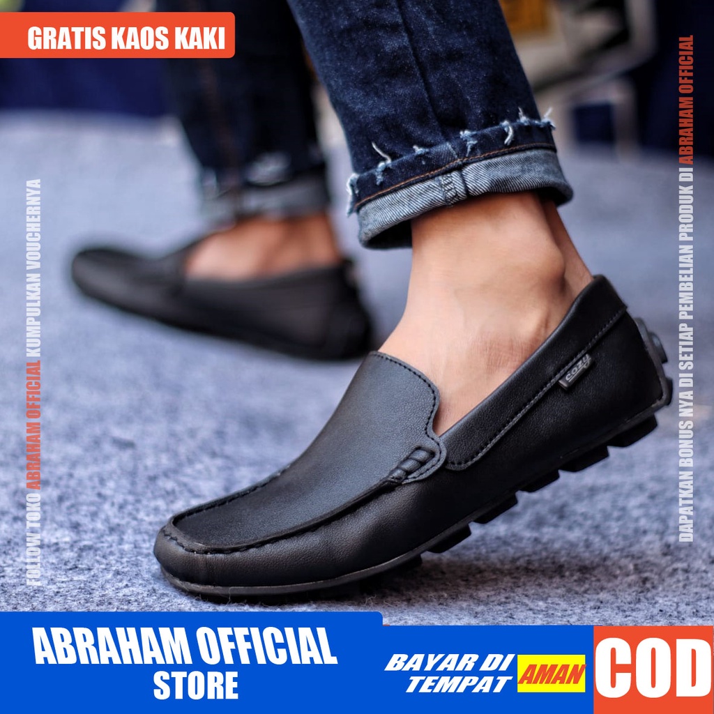 ABRAHAM Sepatu Formal Hitam Kerja Pantofel Pria