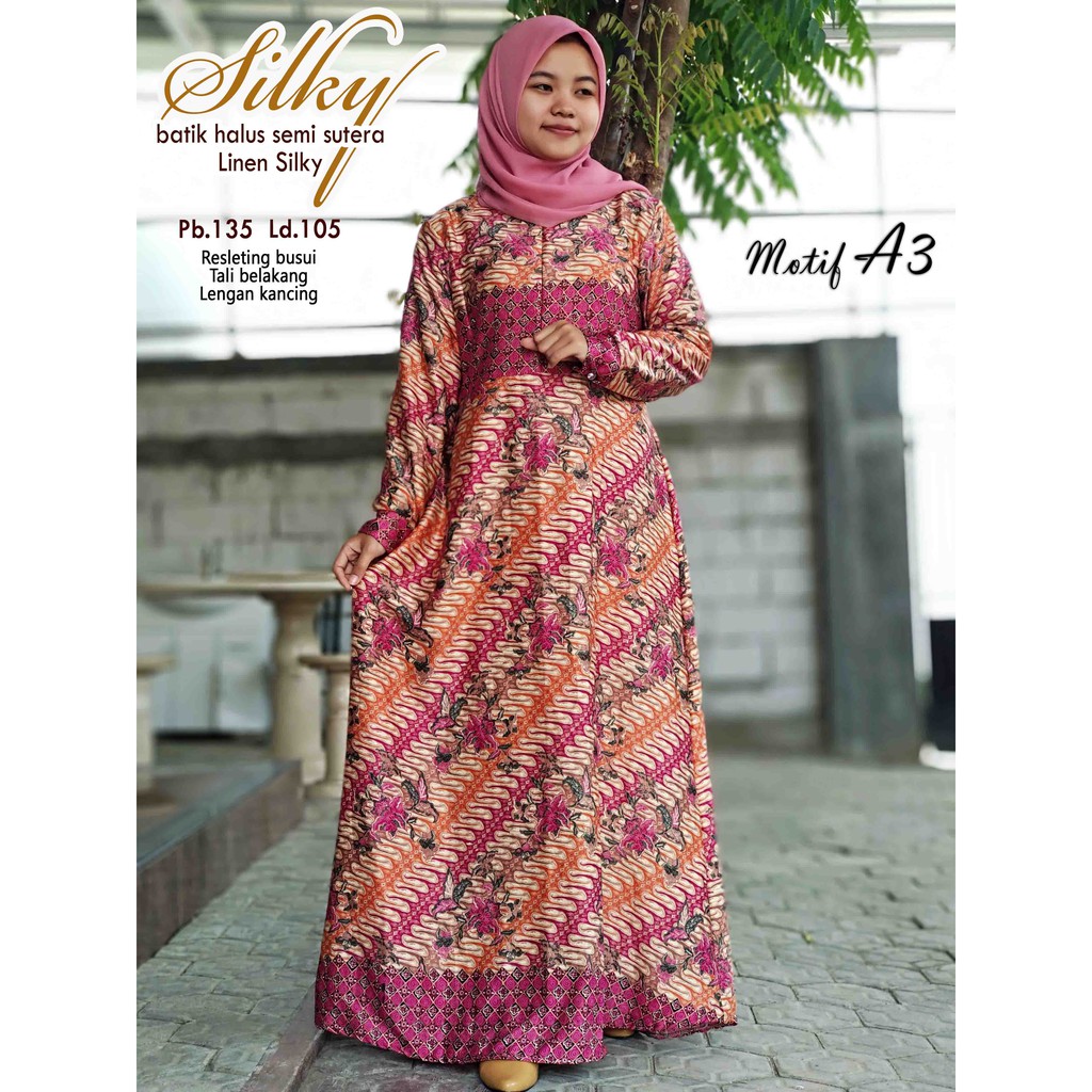  Model  Baju  Batik Bahan Semi Sutra  Seputar Model 