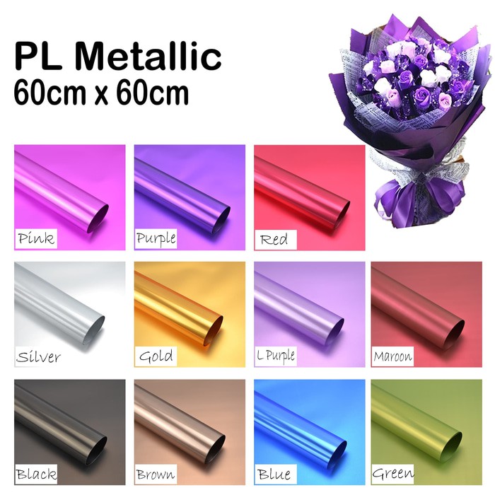 

KADO PERNIKAHAN 3 Lembar PL Metalic (Wrapping Bunga Murah) ADWA WAW