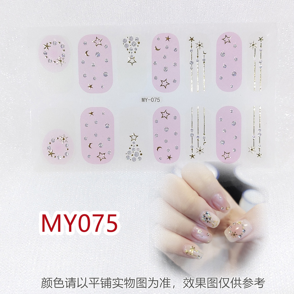 (Ready Stock) Stiker Kuku Motif Rusa / Snowflake / Pohon Natal / Berlian / Mutiara Untuk Dekorasi Nail Art / Manicure DIY