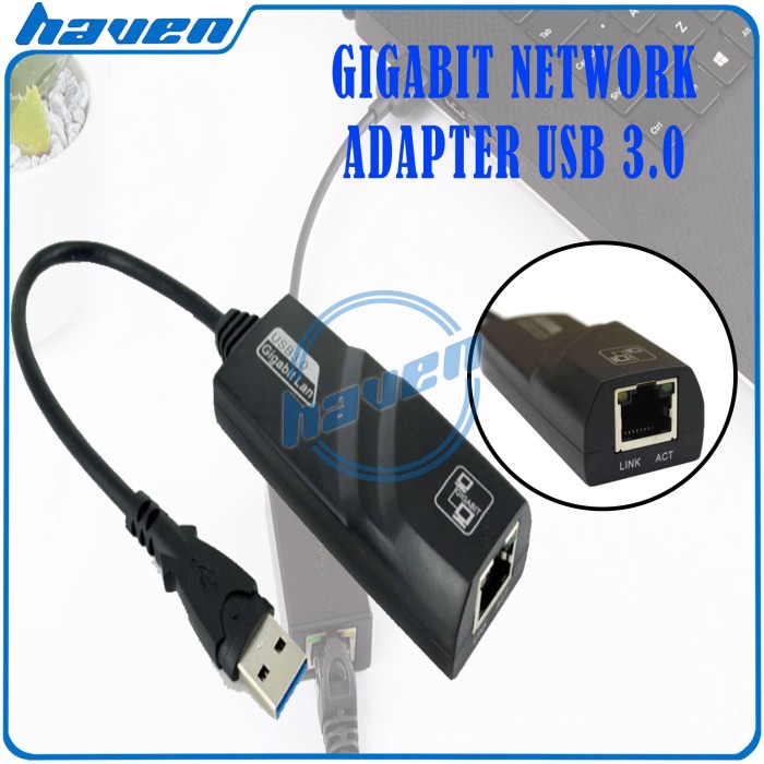 USB to LAN RJ45 Gigabit / USB 3.0 to Ethernet RJ45 / USB LAN Gigabit