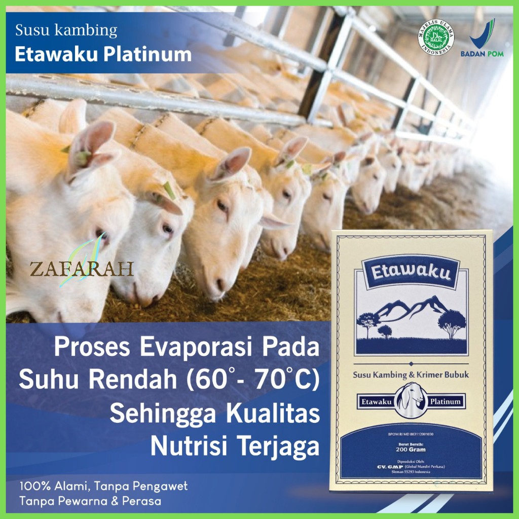 ETAWAKU PLATINUM Susu Kambing Etawa Murni Tanpa Pengawet Rendah Gula / Susu Kambing Etawaku Platinum 200gr