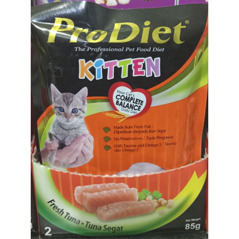 PRo diet kitten tuna segar sachet 85g makanan basah anak kucing