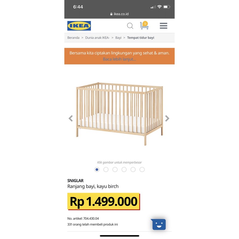 baby box bocrib  ranjang  kasur  tempat tidur bayi ikea sniglar preloved