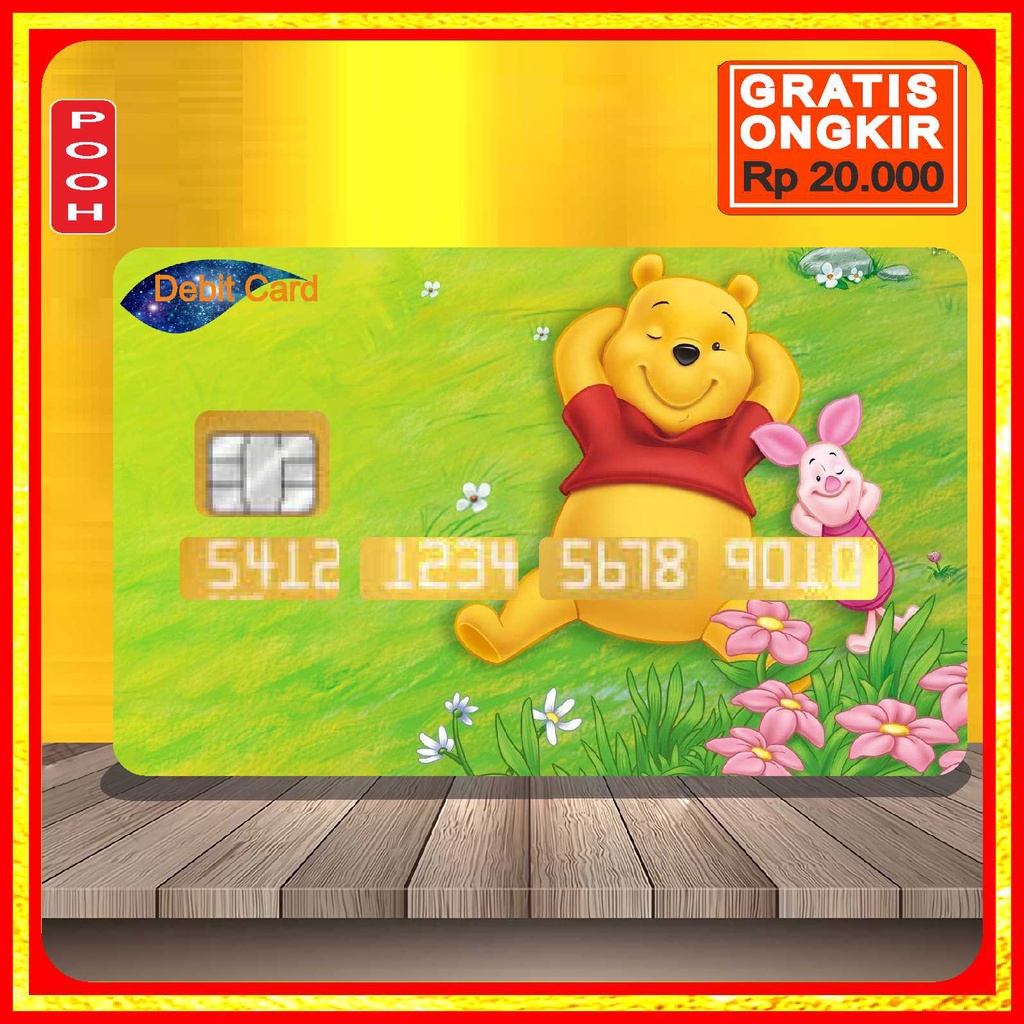 Stiker Skin Kartu Atm Card Bca Winnie The Pooh