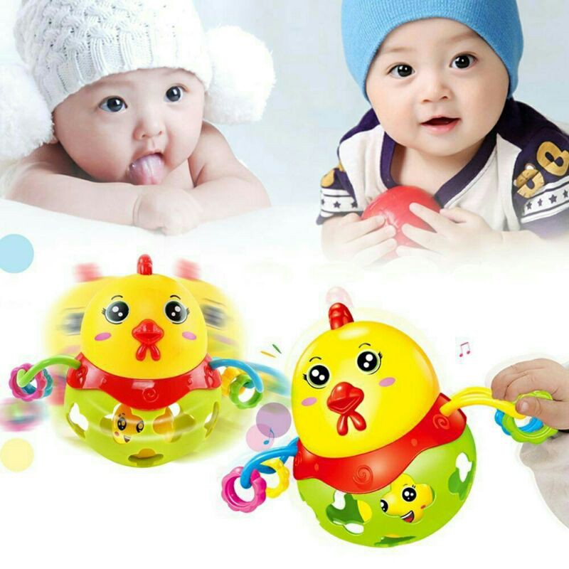 Bayi Soft Teether Rattle Mainan Anak Handbell Gigitan Molar Silikon Baru Lahir