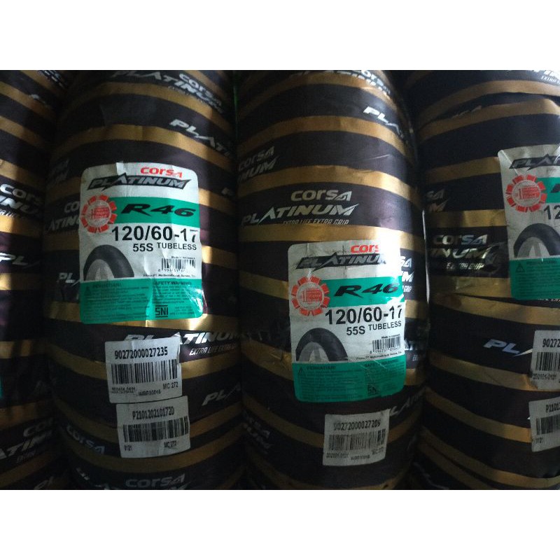 BAN LUAR CORSA PLATINUM R46 120/60-17  R26 120/70 TUBELESS