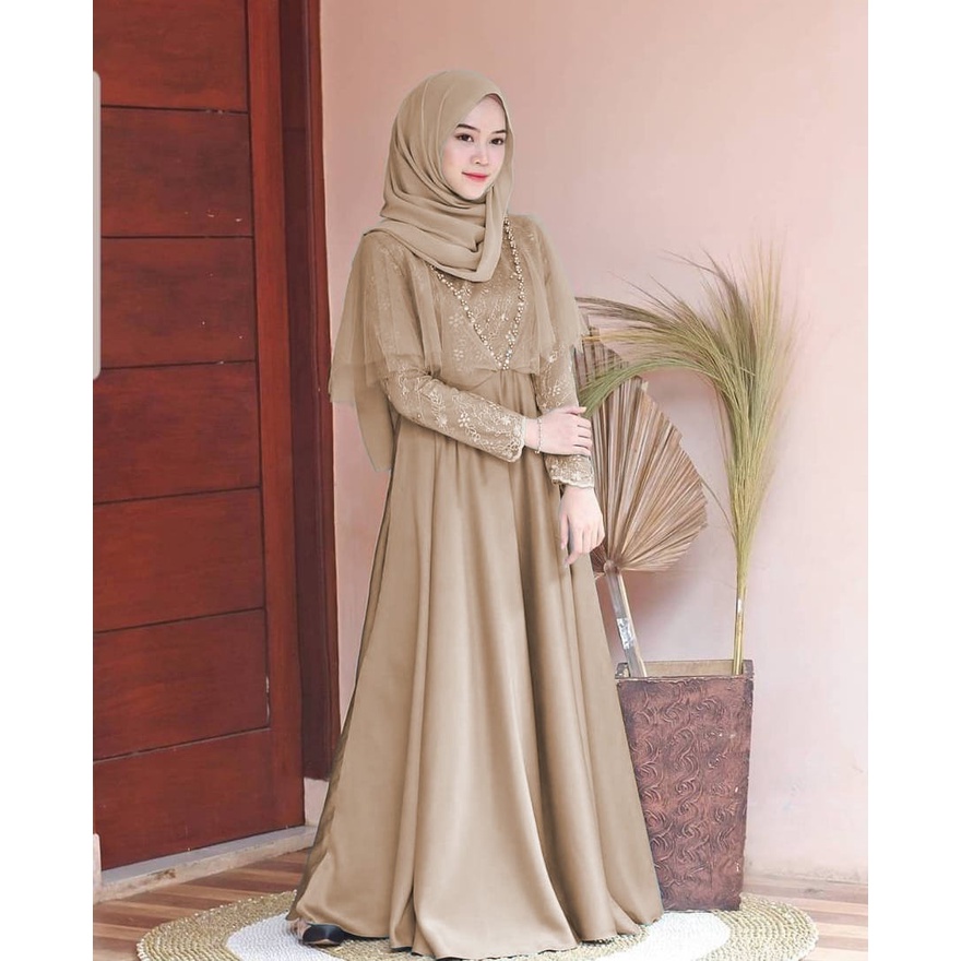 XC - Maxi Edeline / Maxi Tile Mutiara / Maxi Terbaru / Maxi Dress Edeline / Gamis Pesta