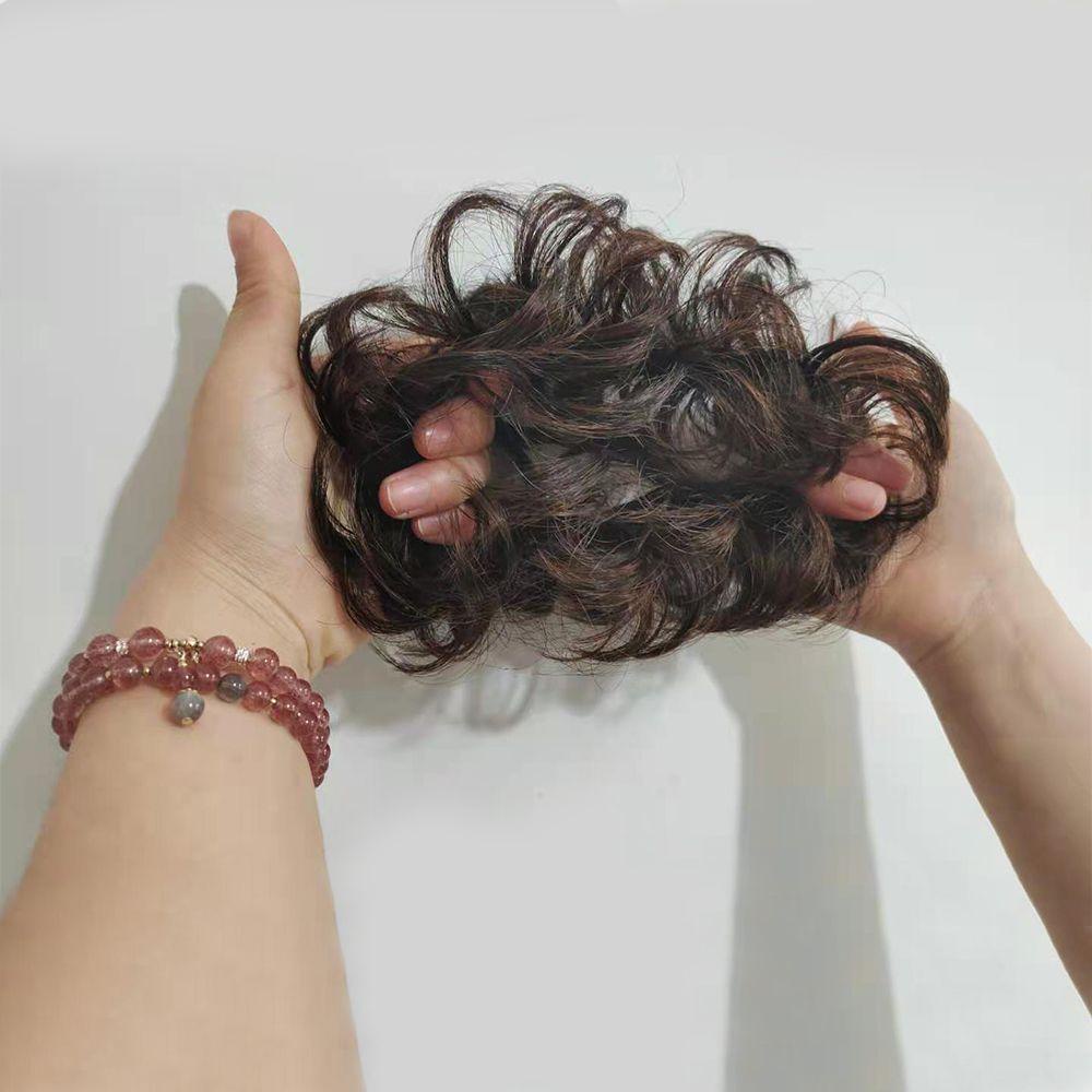 Agustina Wig Rambut Wanita Convient Aksesoris Rambut Meningkatkan volume Rambut Kepala Bola Hiasan Rambut Palsu Lingkaran Bola Wig