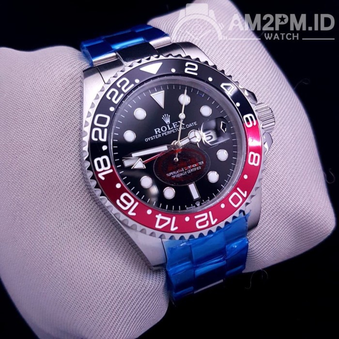 Suplier Jam Tangan Rolex GMT Master II Automatic Silver Red & Black