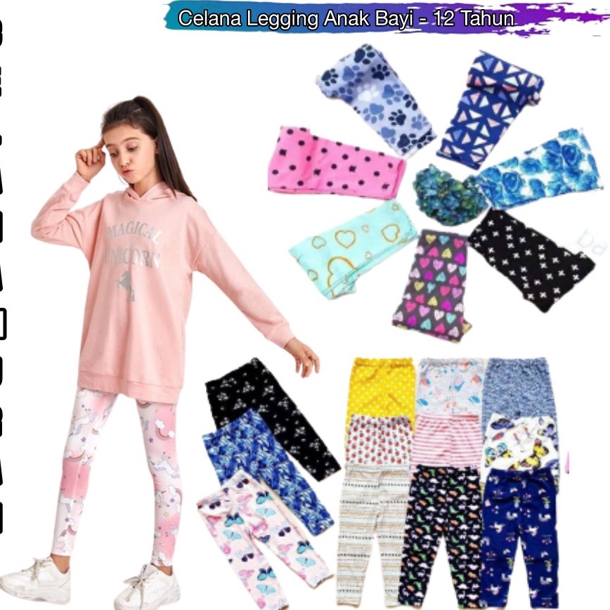 Legging Anak Perempuan /Legging Anak Usia 4th-9th-12th XL-XXL-XXXL / Legging Anak Perempuan / Legging anak perempuan celana panjang perempuan 4 sampai 13 tahun