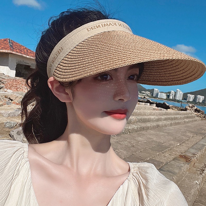 Topi Pantai Pelindung UV Model Tepi Lebar Untuk Wanita