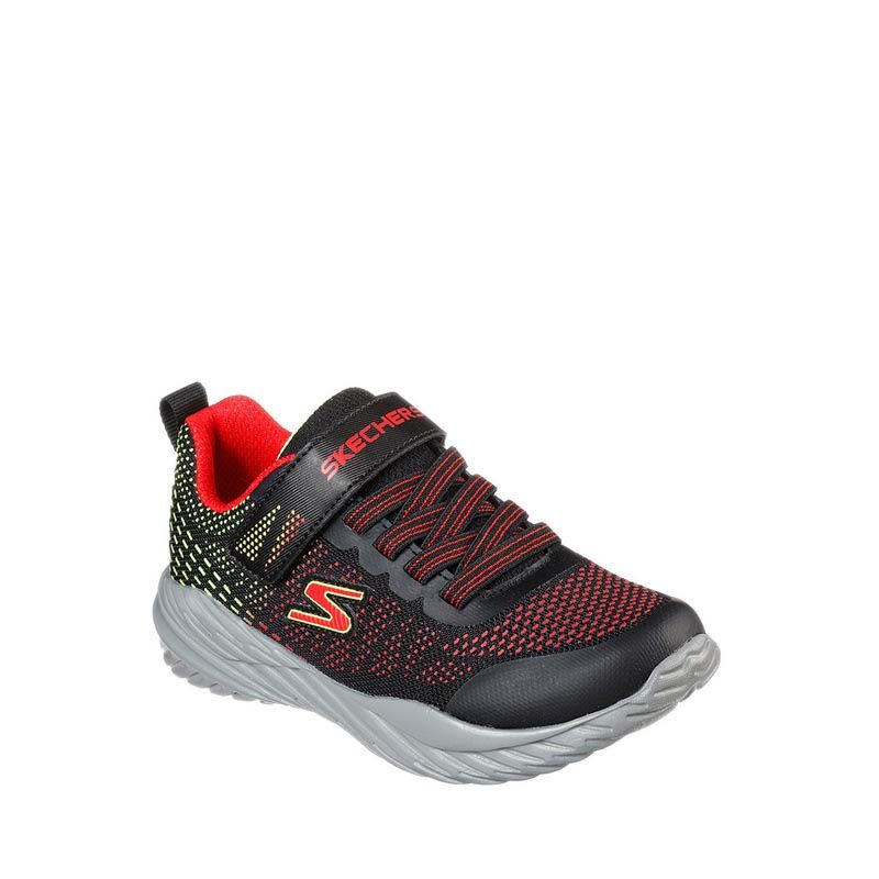 Skechers Nitro Sprint Boy Grade School Sneakers Shoes - Black Gray red