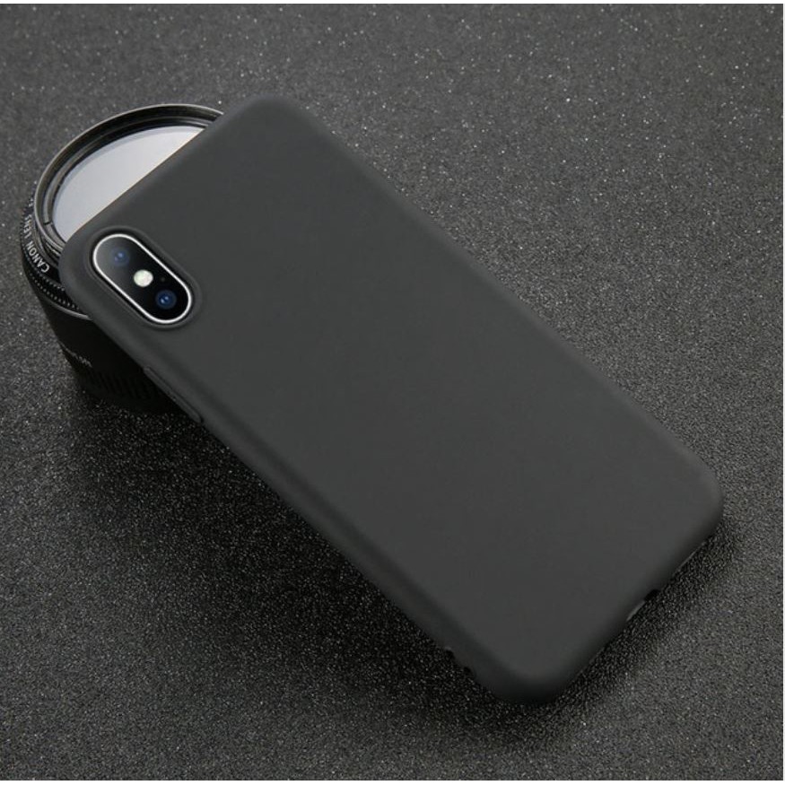 Redmi 9 9A 9C 9T 10 Xiaomi Macaroon Candy Case Soft Silikon Polos-#1 Hitam