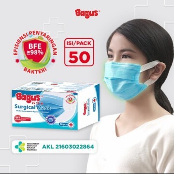 

Bagus Surgical Mask Box isi 50 - Biru