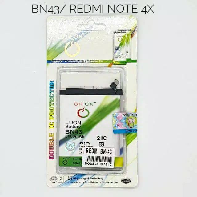 Baterai Batre Double Power OFFON Xiaomi BN43 Redmi Note 4X Battery Batere Xiaomi BN 43 Redmi Note 4X
