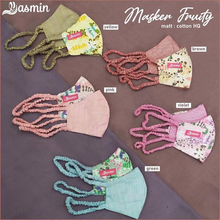 Masker Yasmin Sakura Bahan Toyobo Premium Bisa Bolak-balik