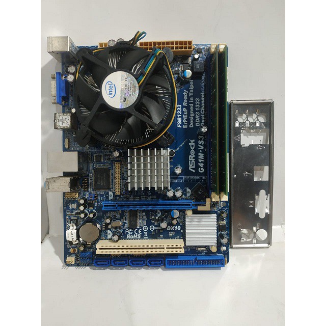 PAKET MOBO G41 DDR3 + CORE2DUO + FAN + RAM 4Gb