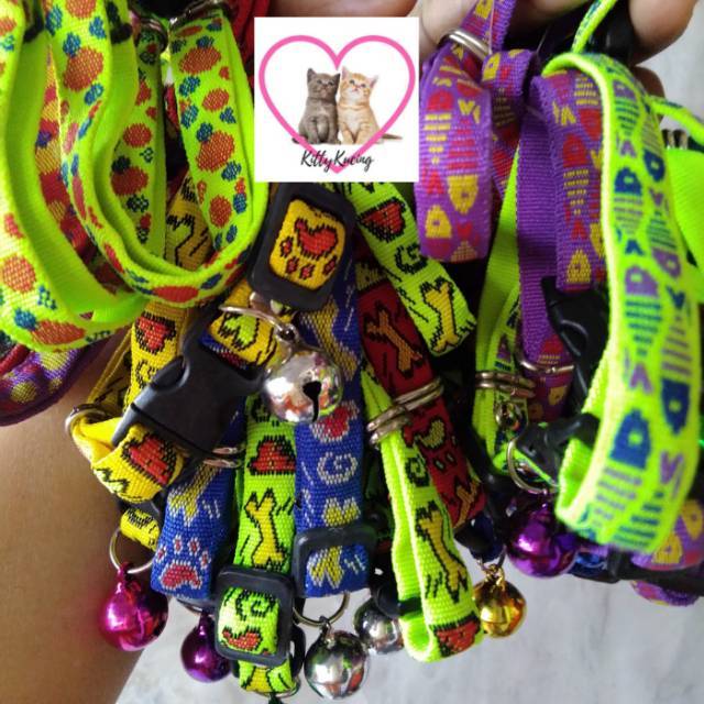 Kalung Motif Kalung Rantai Kalung Pita Kucing Anjing Kelinci Lonceng Bulat