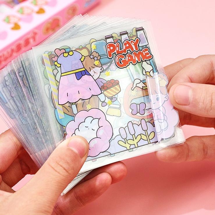

Kekinian - 100 Lembar Stiker Motif Kartun Korea Lucu Anti Air Dekorasi DIY Handbook Scrapbook