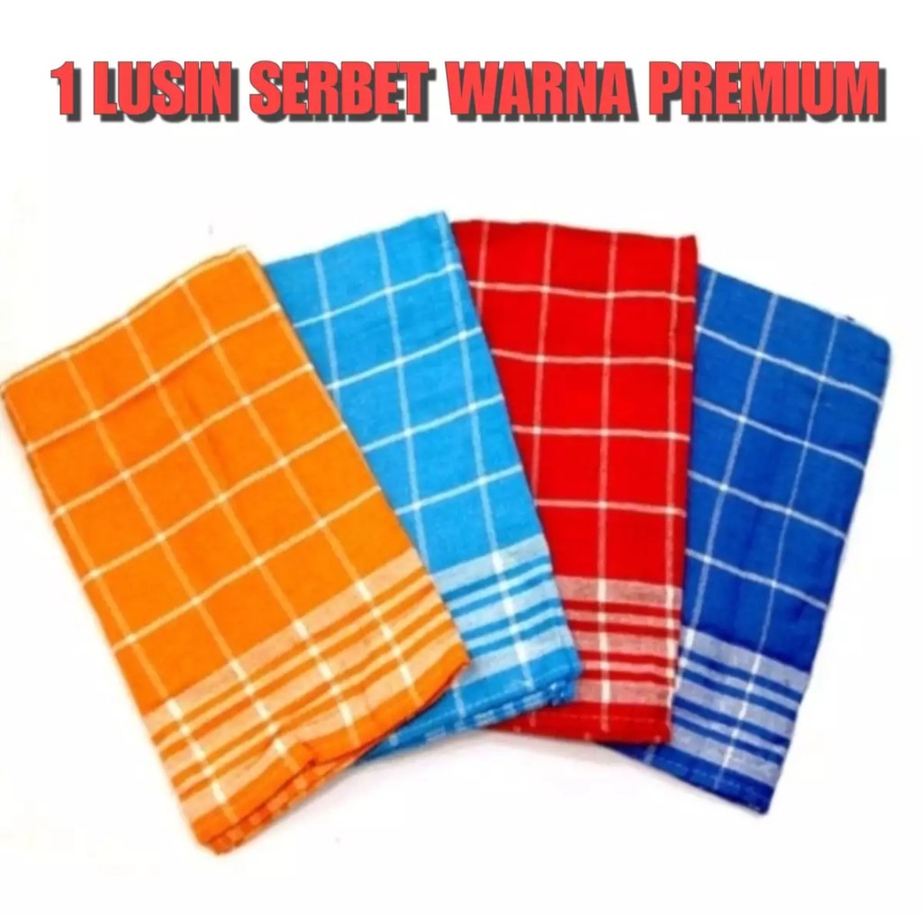 6 pcs Serbet warna/kain lap dapur