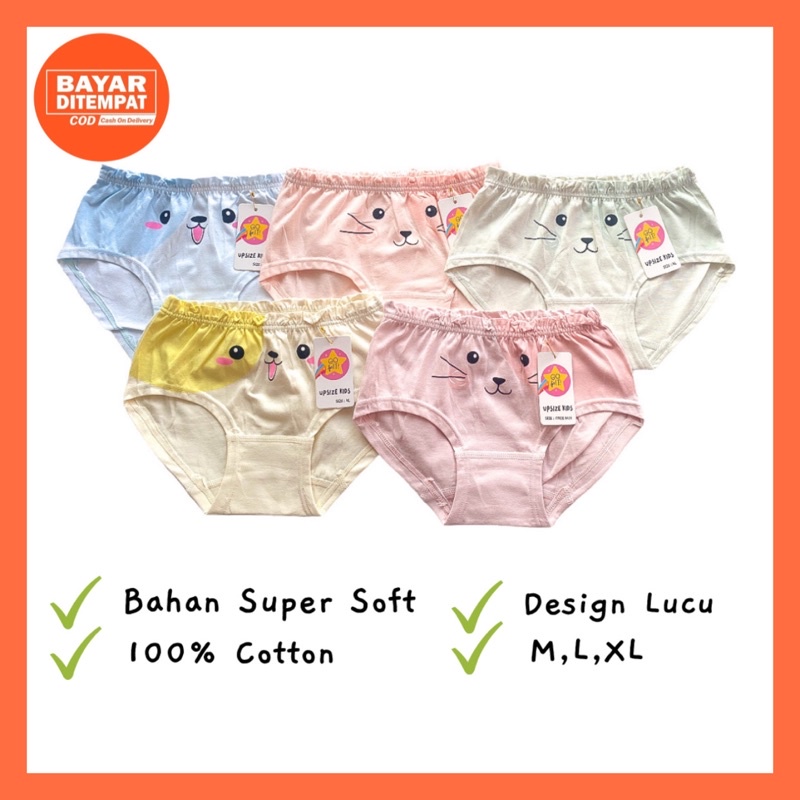 Celana Dalam CD Kancut Boxer Anak Perempuan Cewek 2-12 Tahun Kualitas Import CD Celana Dalam Anak