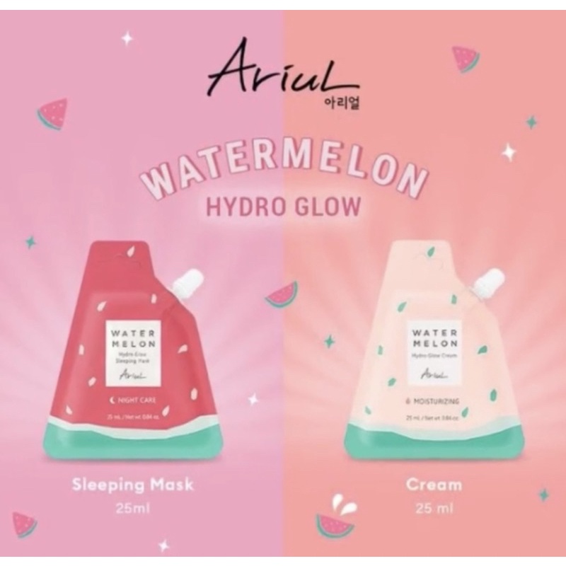 Ariul Watermelon Hydro Glow Sleeping Mask Spout | Hydro Glow Cream Spout 25ml - Masker Wajah - Sleep