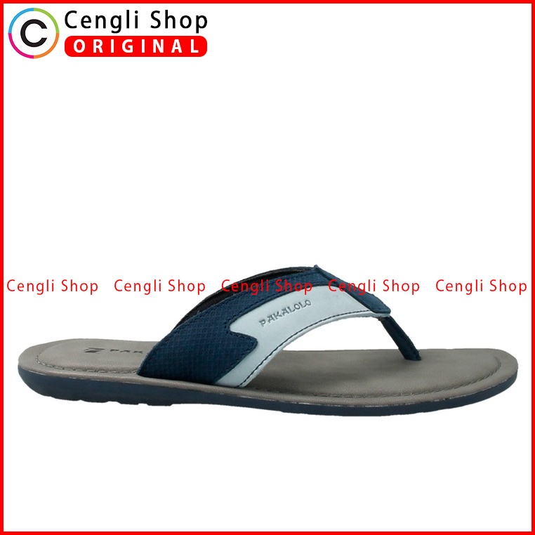 SANDAL JEPIT PAKALOLO PRIA ORIGINAL CASUAL KULIT ASLI BIRU NAVY PB24