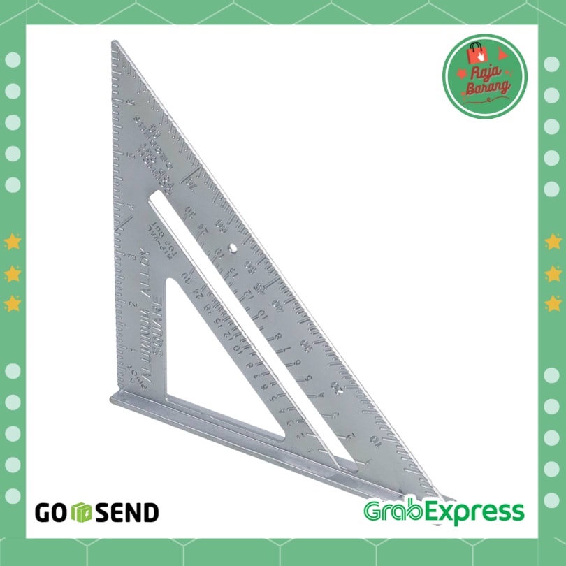 

Taffware Penggaris Siku Mistar Triangle Ruler Aluminium - Gray