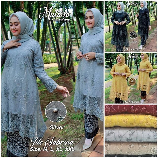 Setelan Kebaya Tunik Tile Sabrina Mix Plisket / Kebaya Modern