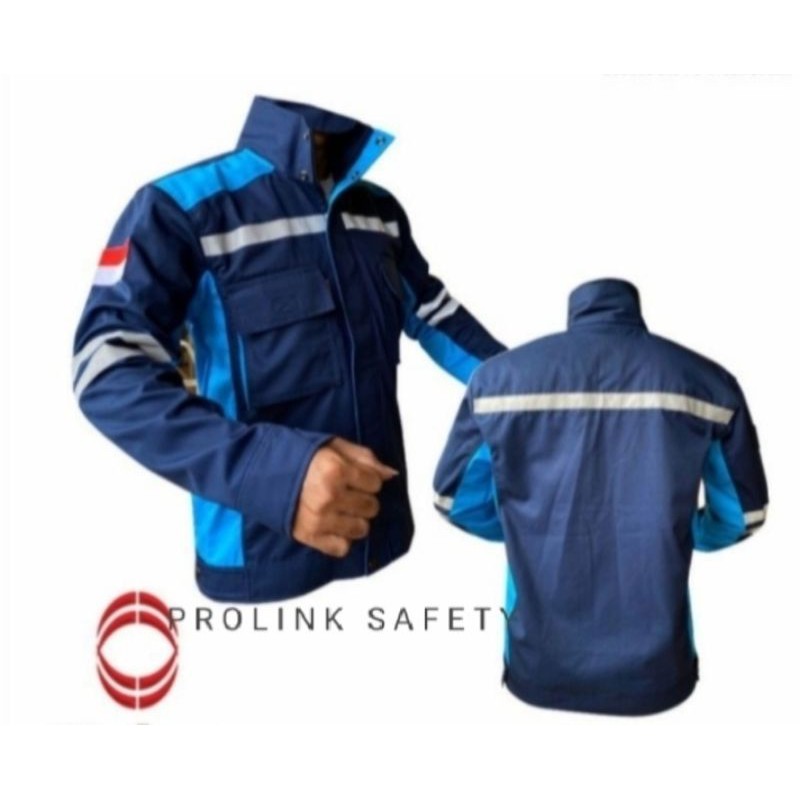 SEMI JAKET NAVY DONGKER BIRU MUDA SERAGAM SAFETY WEARPACK