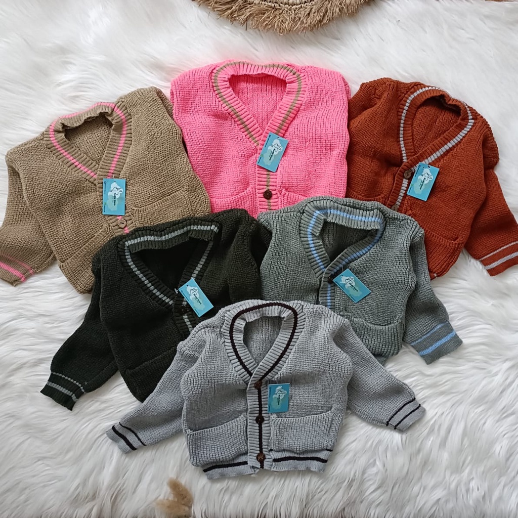 Cardigan outwear sweater bayi rajut jeruk 0-10 bulan baju hangat bayi unisex