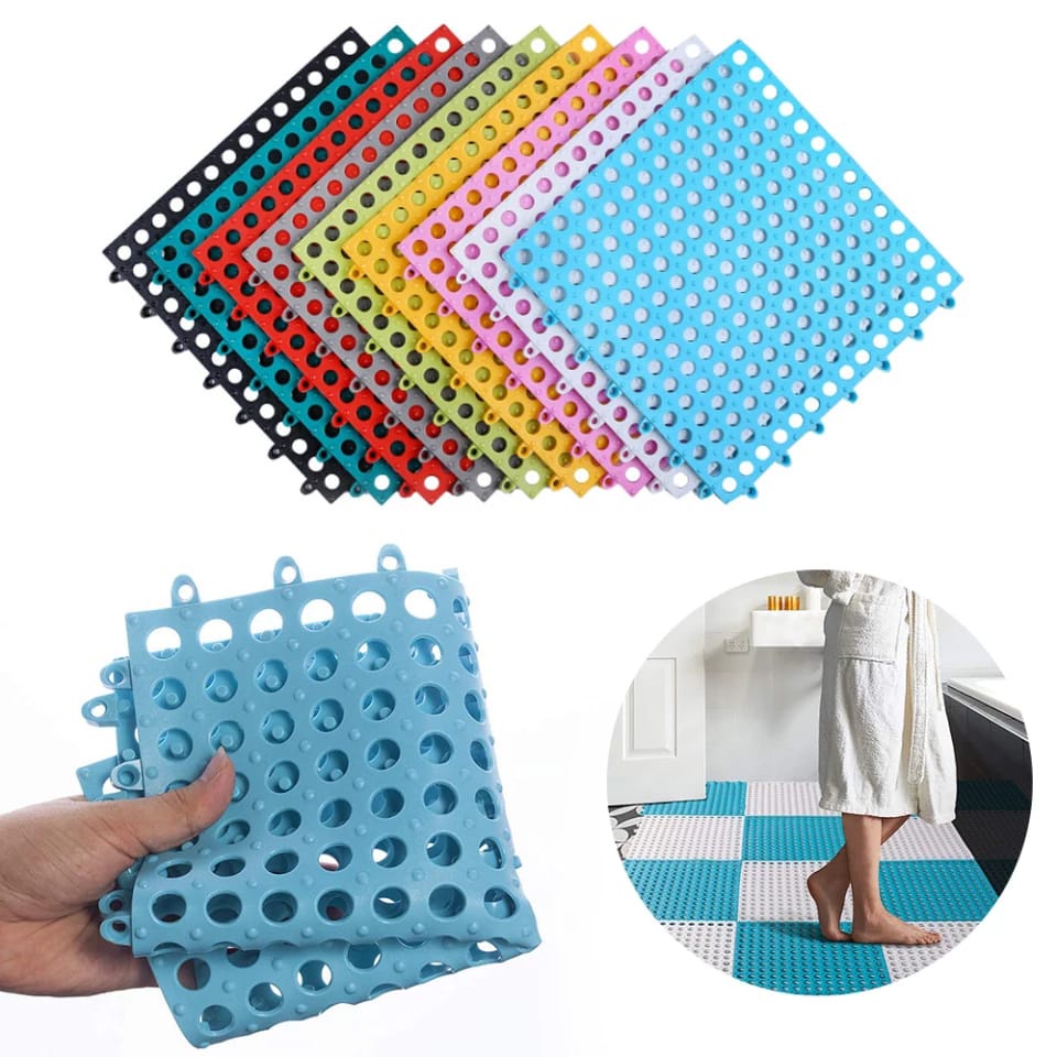 Alas Kamar Mandi Karpet Kamar Mandi Anti Licin 30x30CM  Keset Lantai Anti Slip Polkadot Dapur Mat Non-Slip