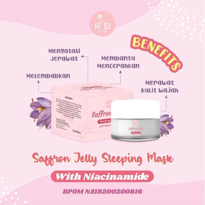 [BPOM][FREE SPATULA] SAFFRON JELLY SLEEPING MASK & CLAYMASK CENTELLA, MUGWORT, SAFFRON