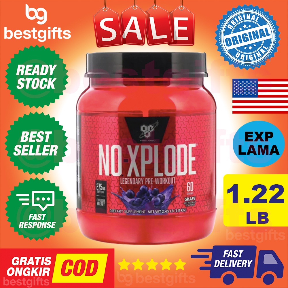 BSN FINISH FIRST NO XPLODE LEGENDARY PRE WORKOUT PWO PREWORKOUT MENINGKATKAN KEKUATAN ENERGI 1.22 LB