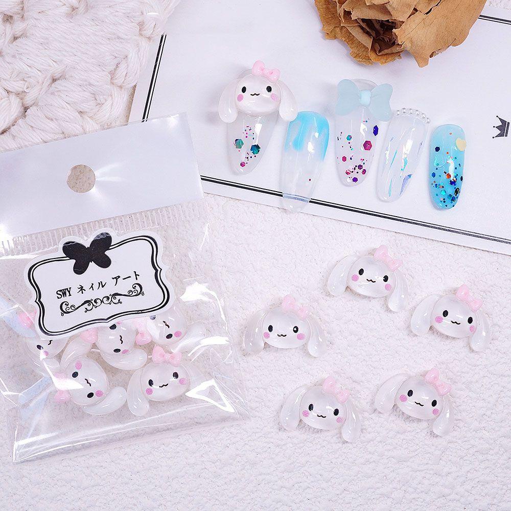 AUGUSTINA Agustin Puppy Nail Art Perhiasan Kartun Beruang Anjing DIY Aksesoris Nail Art