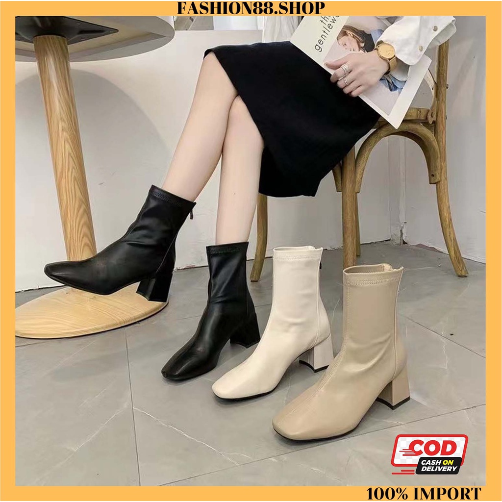 Sepatu Boots Heels Flat Wanita Korea Import Premium Quality F30