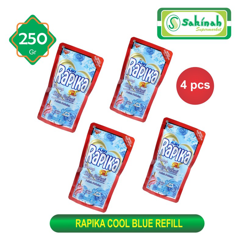 Rapika 250Ml Cool Blue Refill - (4 Pcs)