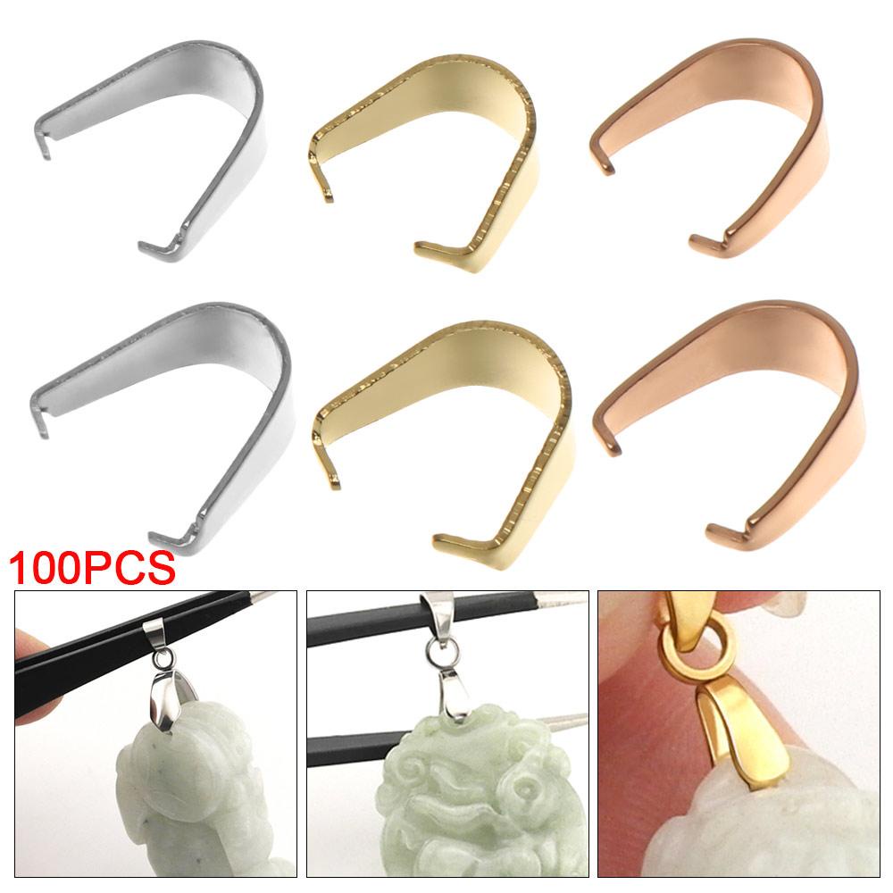 Lily 100pcs Liontin Klip Gesper 2ukuran Komponen Membuat Aksesoris Charm Kalung Hook