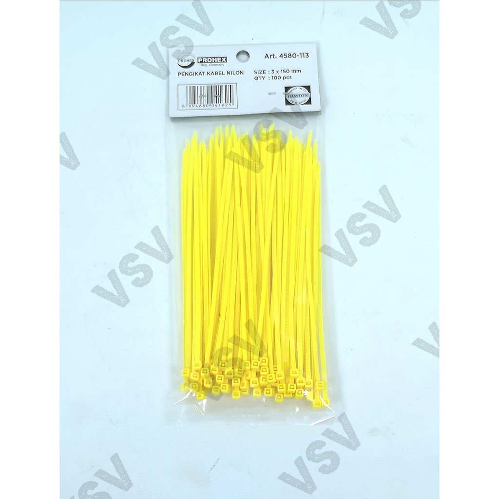 Hasston Kabel ties 3x150mm kuning 4580-113 Nylon Cable ties