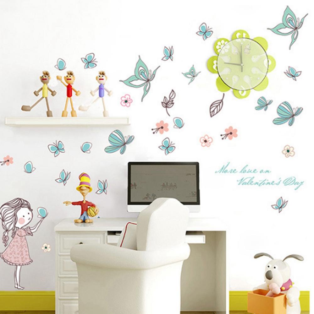 【 ELEGANT 】 Stiker Dinding Lucu Kupu-Kupu Terbang Tahan Air Untuk Kamar Tidur Kamar Cewek Removable Kamar Anak Art Mural