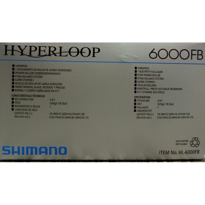 Termurah Reel Pancing Shimano Hyperloop 6000FB 1 BB