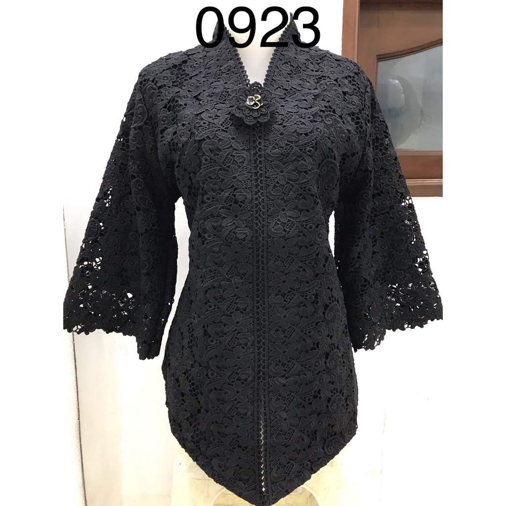 Kebaya alexuez brukat full bros hitam Kebaya premium hitam 0923